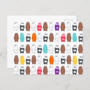 We Bare Bears Colourful Bear Pattern Postcard