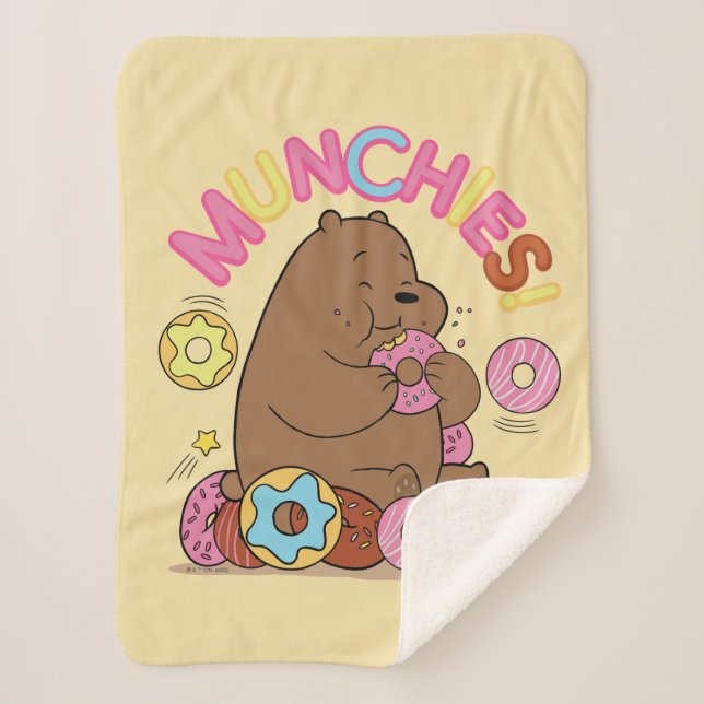 We Bare Bears - Grizz Donut Munchies! Sherpa Blanket (Front)