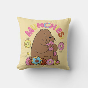 We Bare Bears - Grizz Doughnut Munchies! Throw Pillow