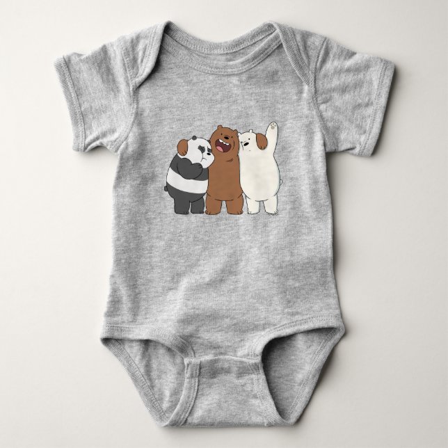 We Bare Bears Group Hug Baby Bodysuit (Front)