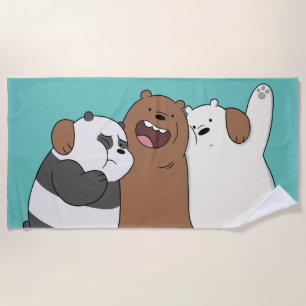 We Bare Bears Group Hug Beach Towel