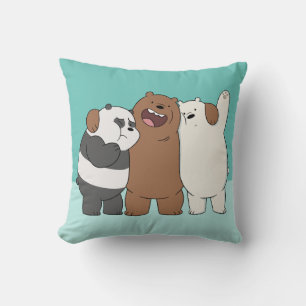 We Bare Bears Group Hug Throw Pillow