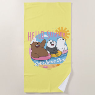 We Bare Bears - Hello Summer! Let's Have Fun Beach Towel