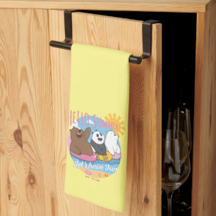 We Bare Bears - Hello Summer! Let's Have Fun Kitchen Towel