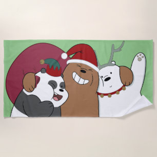 We Bare Bears - Season's Greetings Beach Towel