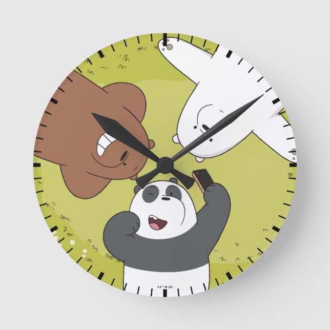 We Bare Bears - #SquadGoals Round Clock (Front)