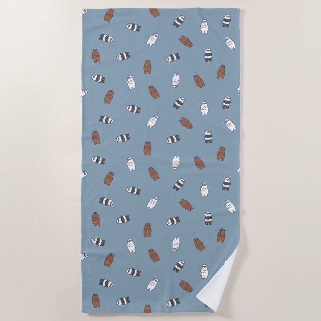 We Bare Bears - Sunglass Bears Pattern Beach Towel (Front)