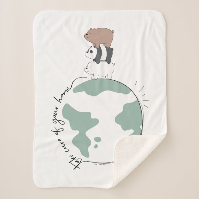 We Bare Bears - Take Care of Your Home Sherpa Blanket (Front)