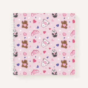 We Bare Bears - Valentine Hearts Pattern Notebook