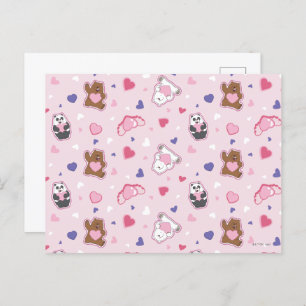 We Bare Bears - Valentine Hearts Pattern Postcard