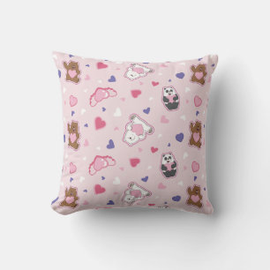 We Bare Bears - Valentine Hearts Pattern Throw Pillow