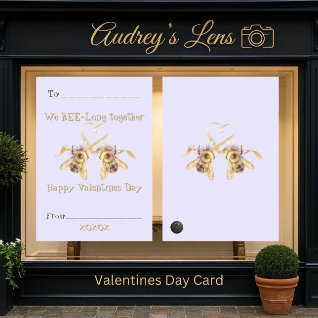 "We BEE long together" Classroom Valentine Card (Creator Uploaded)