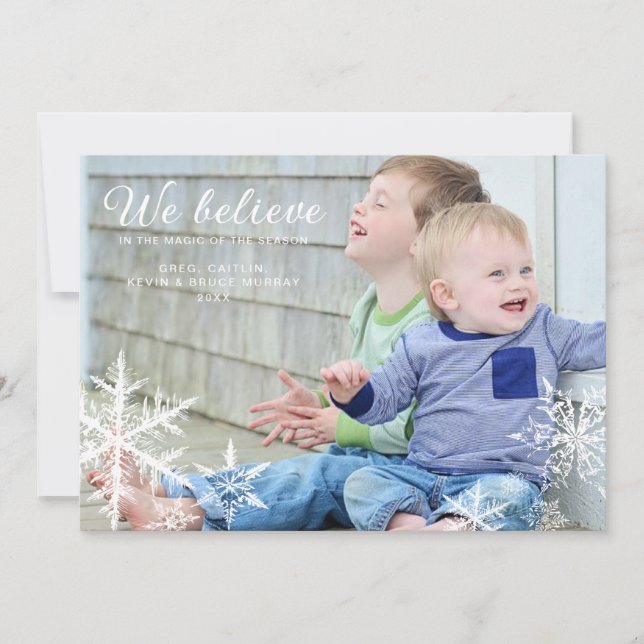 We Believe | Holiday Photo Greeting Card (Front)