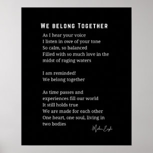 We Belong ensemble adore poème poster décoration m