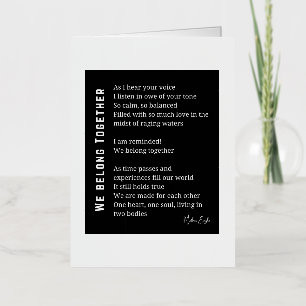We Belong together love poem Foil Greeting Card