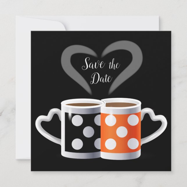 We Belong Together or Orange + Black Coffee sign Save The Date (Front)
