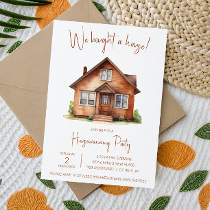 We Bought a House! Cute Watercolor Housewarming Invitation