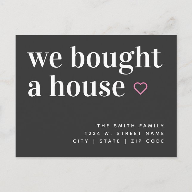 We Bought A House Simple Announcement Postcard (Front)