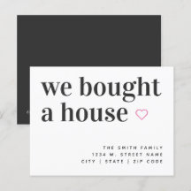 We Bought A House Simple Announcement Postcard