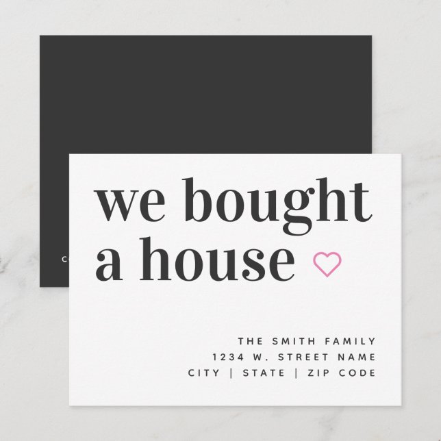 We Bought A House Simple Announcement Postcard (Front/Back)