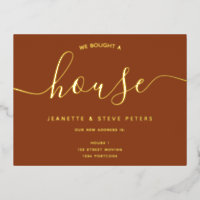 We bought a house terracotta simple script moving