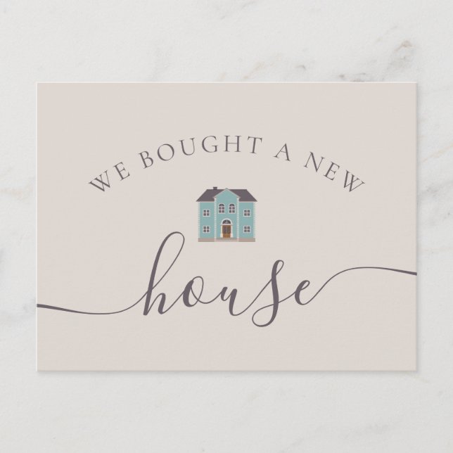 We Bought A New House Cream & Teal Announcement (Front)