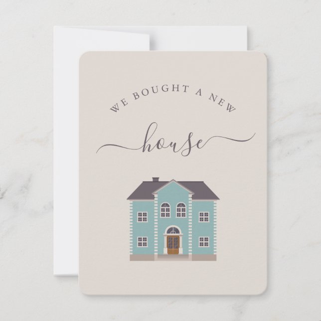 We Bought A New House Cream & Teal Announcement (Front)