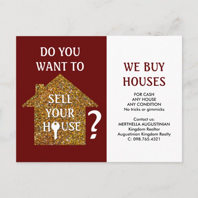 WE BUY HOUSES Realtor Postcard (Front)