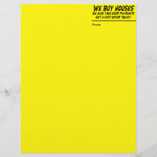 We Buy Houses Yellow Letter Head Letterhead