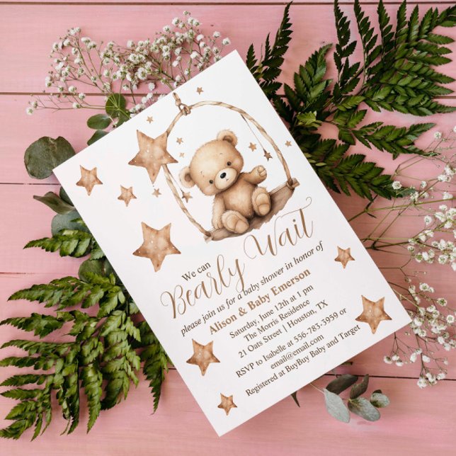 "We can Barely Wait" Cradle Baby Shower Invitation ("We can Barely Wait" Cradle Baby Shower Invitation)