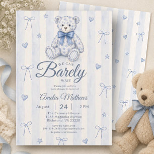 We Can Barely Wait Watercolor Baby Shower Invitation