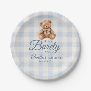 We Can Barely Wait Watercolor Baby Shower Paper Plate