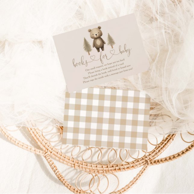 We Can Barely Wait Woodland Bear Books For Baby Enclosure Card (Creator Uploaded)
