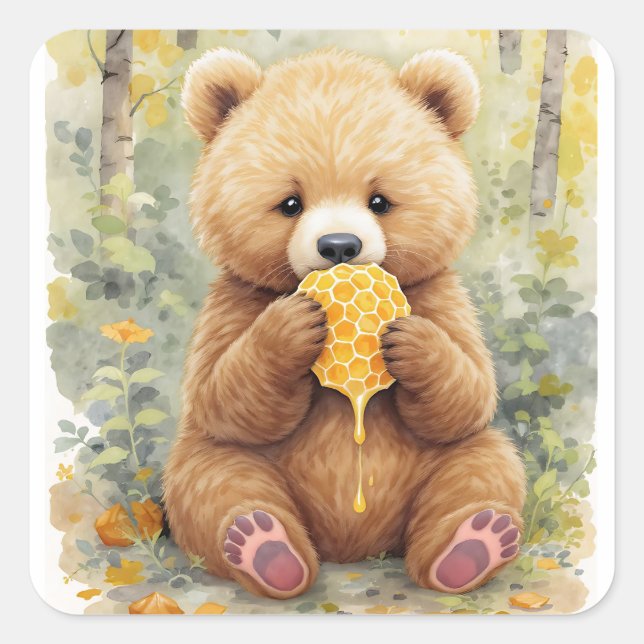 We Can Bear-ly Wait! Boy's Baby Shower Square Sticker (Front)