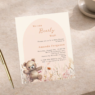 We can bearly wait arch Baby Shower invitation