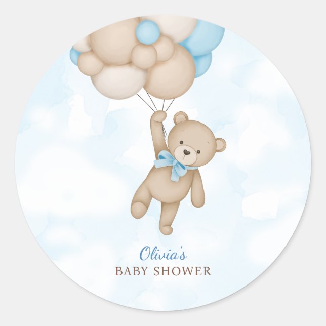 We Can Bearly Wait Baby Shower Classic Round Sticker (Front)