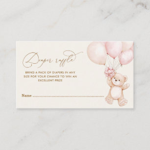 We can bearly wait baby shower diaper raffle enclosure card