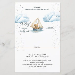 We Can Bearly Wait Baby Shower DIY Candy Wrapper
