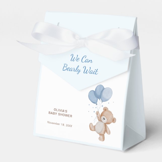 We Can Bearly Wait Baby Shower Favor Box (Front Side)