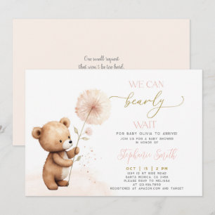 We can bearly wait Baby Shower girl Invitation