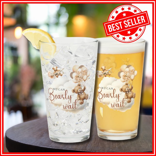 We Can Bearly Wait Baby Shower Glass (Creator Uploaded)