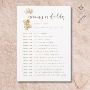 We Can Bearly Wait Baby Shower Guess Who Said It Invitation