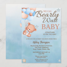 We Can Bearly Wait Baby Shower  Invitation