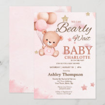 We Can Bearly Wait Baby Shower  Invitation