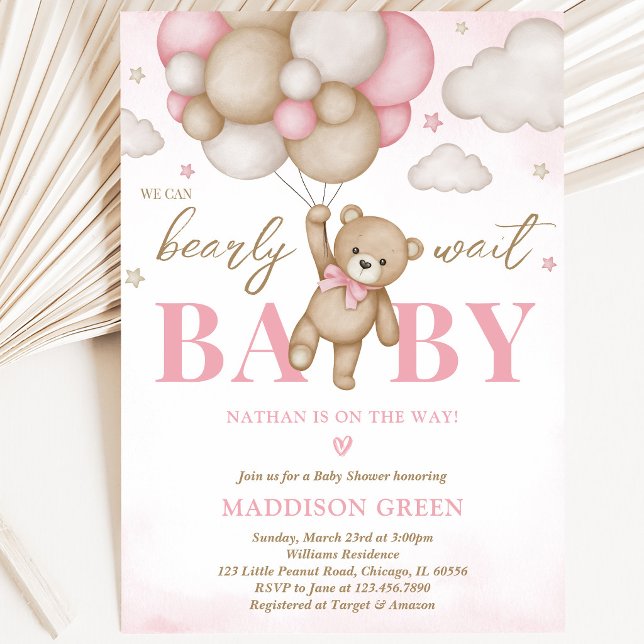 We Can Bearly Wait Baby Shower Invitation (Creator Uploaded)