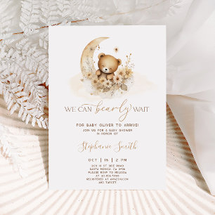 We can bearly wait Baby Shower Invitation