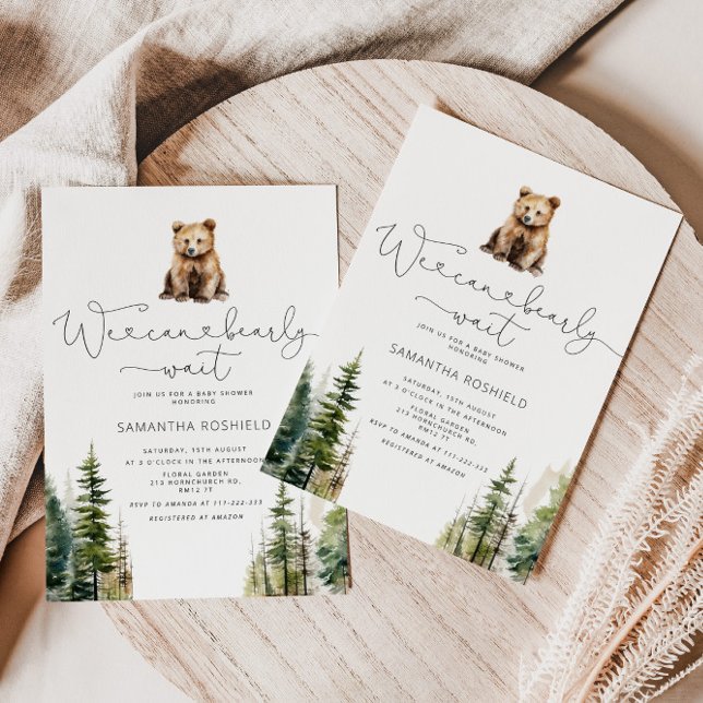 We can bearly wait baby shower Invitation (Creator Uploaded)