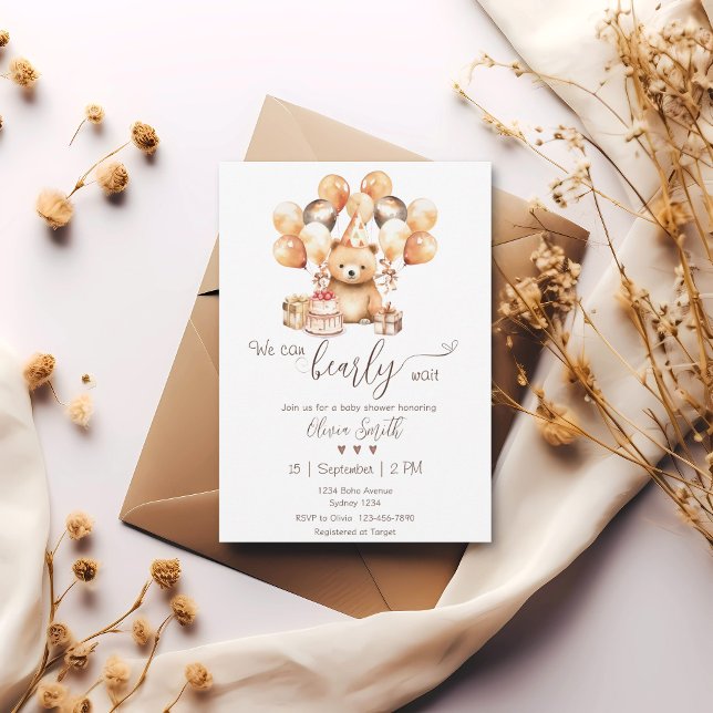 We can bearly wait baby shower Invitation (Creator Uploaded)