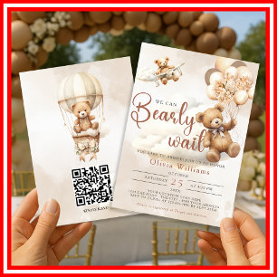 We Can Bearly Wait Baby Shower Invitation