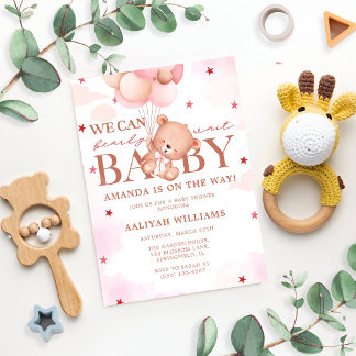 We Can Bearly Wait Baby Shower Invitation
